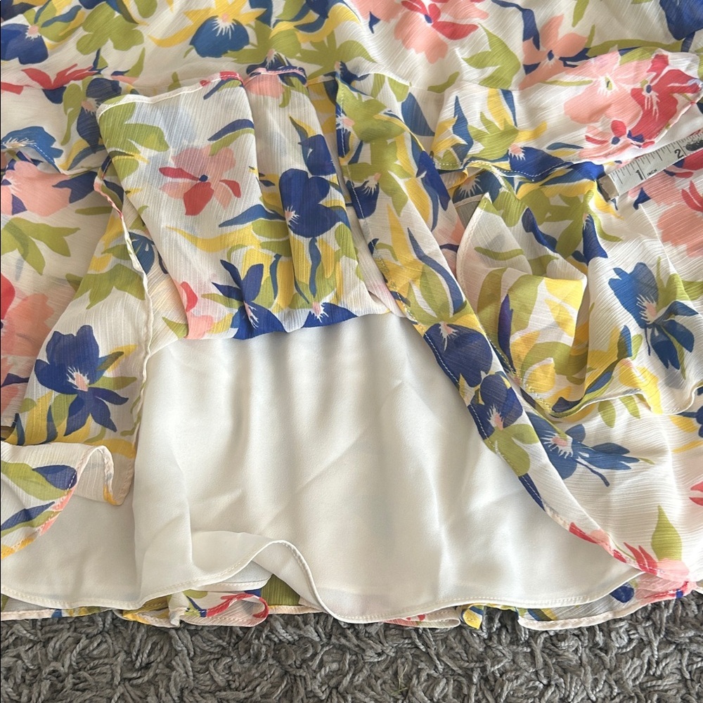Ralph Lauren Floral Colorful Georgette Drop-Waist Dress Size 4 - Picture 8 of 14